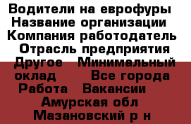 Водители на еврофуры › Название организации ­ Компания-работодатель › Отрасль предприятия ­ Другое › Минимальный оклад ­ 1 - Все города Работа » Вакансии   . Амурская обл.,Мазановский р-н